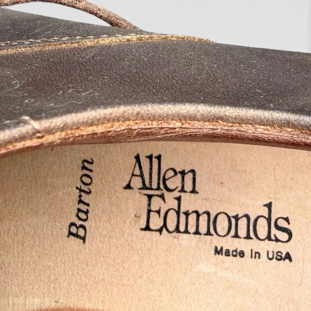 Allen Edmonds Barton Mens 10 D Brown Leather Cap Toe Oxford Shoes USA Vibram